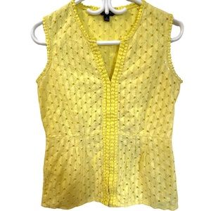 BANANA REPUBLIC YELLOW EYELET SLEEVELESS TOP